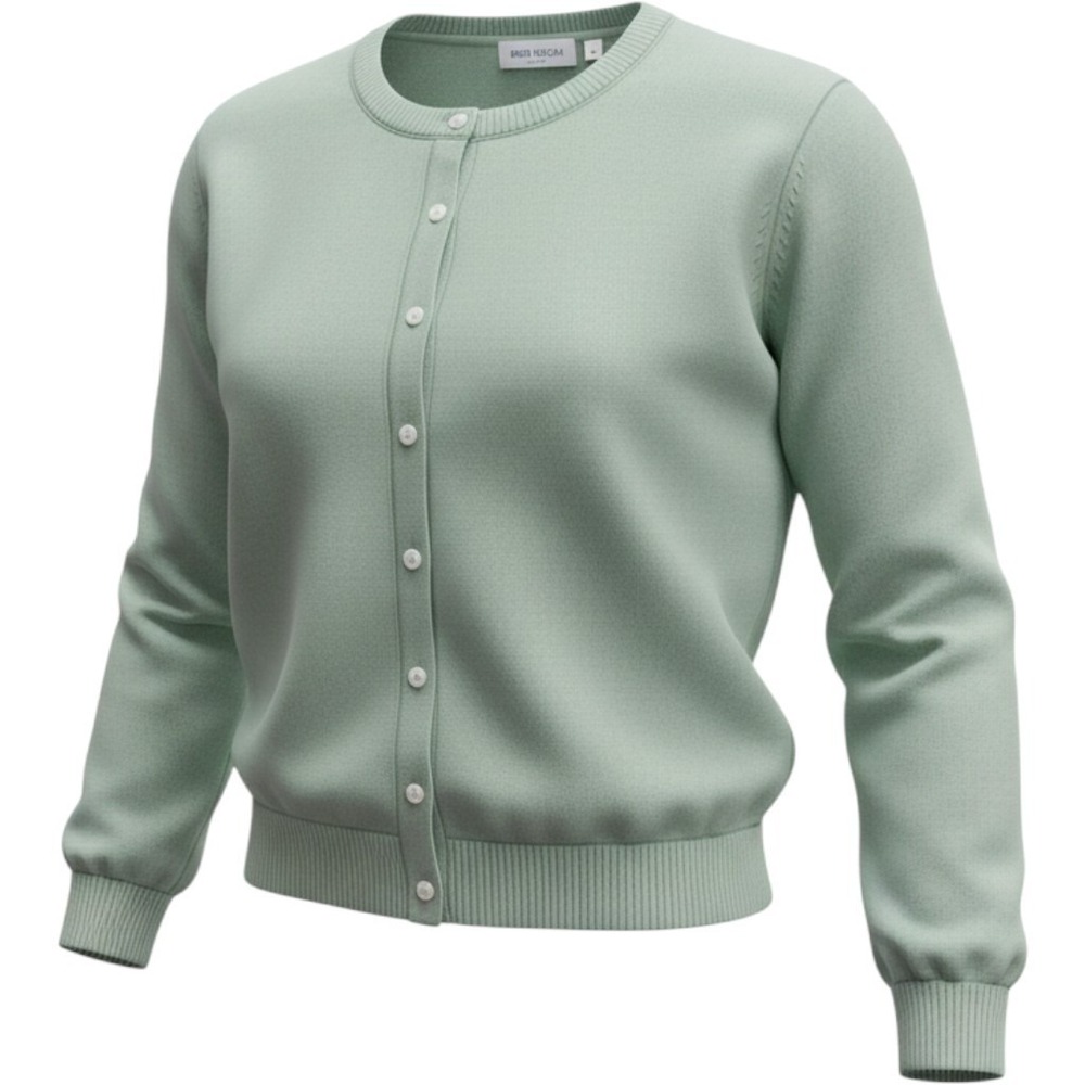 Hugo Buscati Milano Sage Green 100% Cashmere Button Front Cardigan Sweater S
